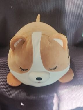 Plush Brown and White Puppy Stuffed Animal - Soft Cuddly Toy